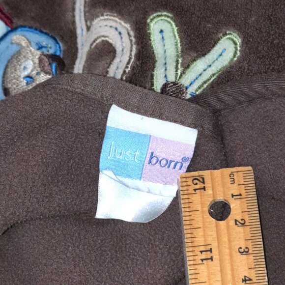 Just Born Puppy Dog Ball Doghouse Brown Security Lovey Blanket 28" X 37" - Picture 4 of 4